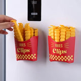 Popxstar French fries sealing clip, refrigerator sticker, magnetic, kitchen storage, home decoration, snack and seasoning sealing clip