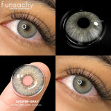 Popxstar  1 pair Gray Colorcon Contact Lenses for Eyes Beautiful Lenses Cosmetics Pupil Blue Lens Big Eyes Contacts Lens Yearly