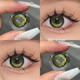 Popxstar  2Pcs Best Selling Color Contact Lenses Myopia Degree -0.00 to -8.00Nature Green Series Soft Lens EyeBeauty Pupil