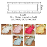 35x180cm Ruffled Edge Table Runner Cotton Solid Color Cotton Table Runner Ruffled Edge Anti Slip Rectangular Table Runner