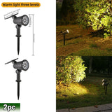 Popxstar 9 LED Solar Spot Lights IP65 Waterproof Outdoor RGB Solar Landscape Lights Brightness Adjustable for Garden Yard Palm Trees