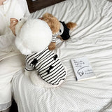 Summer Pet Bow Puppy Shirt Collar Strap Fashion Flying Sleeve Striped Dog Dress Black White Dress Teddy for Small Dog Clothes