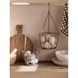 Retro metal ironwork storage basket vegetable fruit snack hanging basket kitchen balcony household Small item storage