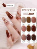Autumn Winter Blue Black Red Glass Bead Crystal Cat Eye Gel Nail Polish New Whitening High Density Sparkling Nail