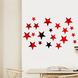 Popxstar  20pcs Star Wall Sticker 3D Acrylic Irregular Mirror Vanity Living Room Decoration Cartoon Wall Stickers for Kids Room Home Decor
