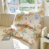 Popxstar  2pcs Flower Prints Ruffles 100% Cotton Pillowcases 48x74cm Sizes Cushion Cover for Bed Floral Style Adults Kids Pillowslip