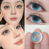 Popxstar 2PCS Colored Contact Lensee Myopia Green Natural Pupils Effect High Quality Lens With diopter Cosmetic Blue Twinkling Eye