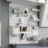 Popxstar DIY Pegboard Accessories Hanging Shelf Storage Hooks Wall Organizer No Punching Crafts Organization For Garage Kitchen Room