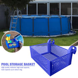 Popxstar Pool Storage Basket Plastic Hanging Pool Mesh Organizer Hook Pool Drinks Holder Portable Removable Frame Swim Pool Accessories