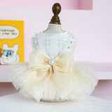 Cute High-end Formal Dress Pet Clothes Puff Chiffon Skirt Wedding Dress for Dogs Skirt Princess Dog  York Clothes Pet Cat Dress