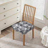 Flowers Print Chair Seat Covers Removable Washable Anti-Dust Stretch Spandex Dining Room Upholstered Chair Cushion Slipcover