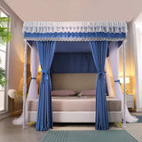 Four Season Quadrate Palace Mosquito Net with Frame Romantic Shading Bed Curtain Canopy Nets Three-door Bedcover Curtain