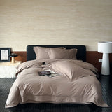 Popxstar  4Pcs Solid Color Egyptian Cotton Brushed Hotel Style Bedding Set Duvet Cover Bed Sheet/Fitted Sheet Pillowcases Home Textiles