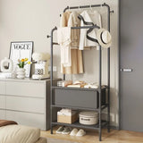Popxstar Double Layered Clothes Rack Simple Multilayer Storage Locker Multifunctional Bedroom Thickened Double Rods Garment Rack