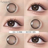Popxstar  1Pair Natural Brown Gray Contact Lenses for Eyes Fashion Korean Eye Makeup Contacts Beautiful Pupil Yearly Cosmetics