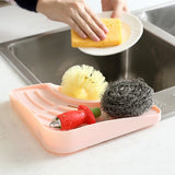 Popxstar  Kitchen Sink Corner Drain Basket Shelf Fruit Vegetable Drain Basket Sink Drain Rack Sponge Holder Organizer Kitchen Accessories