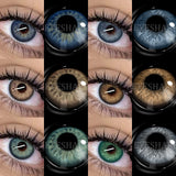 Popxstar  1 Pair NEW Colored Pupils Makeup Green Contact Lenses Beauty Women Colored Pupils Cosmetic Brown Natural Pupils