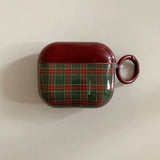 Popxstar  Retro Style Grid Pattern Gloss Soft Cover Case for AirPods 4/3/2/1 Pro 2 Wireless Bluetooth Earphone Shell Good Lucky Pendant