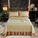 Popxstar  3/5Pcs Luxury European Knitted Cotton Embossing Quilted Bedspread, Bed Cover, Mattress Topper Coverlet, Bed Sheet, Pillowcases