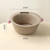 Popxstar  Kitchen Fruit Tray Removable Double Layer Fruit and Vegetable Basin Draining Basket Creative Household Washing Basket