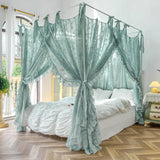 Summer Princess Palace Mosquito Net without Frame Romantic Three-door Lace Bed Curtain Home Decor