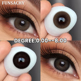 Popxstar  【0~-8.00】Degree Contact Lenses Myopie Color Contact Lenses for Eyes Chocolate Black Big Eyes Contacts Prescription Lens
