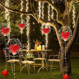 Popxstar Valentines decoration for home 12pcs Red Love Latex Balloons 18 inch Transparent Bobball Balloon Set Valentine's Day Birthday Decoration (without lights)