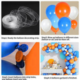 Popxstar 93pcs Blue Orange Balloon Garland Arch Kit for Baby Baptism Shower Birthday Wedding Bachelor Party Decoration
