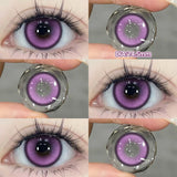 Popxstar  -1 Pair Myopia Fashion Lens Prescription Colored Contact Lenses Beauty Pupils Purple Eye Lenses Blue Eye Color Lenses