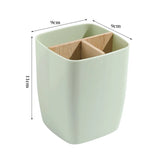 Popxstar  2pcs Bamboo-Like Plastic Desk Organizer with Pen Holder & Jewelry Storage - 3/4 Compartment Standalone Multi-Purpose Box