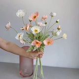 Popxstar spring decor Artificial Flowers Fake Poppy Silk Flowers Long Stem Housewarming Garden Table Wedding DIY Party Wedding Bridal Bouquet Decor