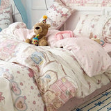 Popxstar Kawaii Bedding Set for Kids Ins Twin Queen Size Duvet Cover Flat Sheet Pillowcase No Filler Girls Boys Home Totel Bed Linens