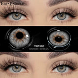 Popxstar 1 Pair Colored Contact Lenses Wolf Gray Natural Eye Contact Lens Fashion Lenses for Makeup Cosplay Colored Pupils