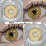 Popxstar  1Pair Colorcon Korean Lenses Color Contact Lenses For Eyes Natural Brown Soft Lens Gray Eye Contacts Makeup Cosmetic