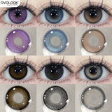 Popxstar  2PCS Myopia Beauty Colored  Contact Lenses Purple Halloween Makeup Lens Fashion Pupils Big Eye Lenses Natural Blue Lense