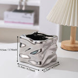 Popxstar  Ceramic Makeup Brush Organizer Vanity Wavy Desktop Storage Container Minimalist Aesthetic Office & Makeup Dual-Use Storage Jars