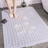 Popxstar Healthy Non-toxic Large Bath Mat Safety Non-slip Suction Cup Bathroom Shower Mat Foot Massage Bath Rug Eco-Friendly Bath Mats