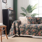 Multifunction Soft Sofa Towel Anti Cat Scratch Jacquard Thick Colored Flower Thick Sofa Cover for Living Room Sofa Blanket