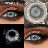 1 Pair Colored Contact Lenses Brown Green Lenses Natural Look Eye Makeup Softlens Beautiful Gray Pupils for Yearly Use