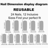 Popxstar  24Pcs Long Coffin Fake Nails Pink French Tips Press on Nails Ballerina Full Cover False Nail for Women and Girls DIY Manicure