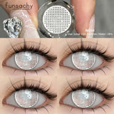 Popxstar  1Pair Cosplay Colored Contact Lenses for Eyes Halloween Lenses Red Eye Contacts Black Lenses Yearly Anime Cosplay Lens