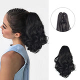 Popxstar Claw Ponytail Clip in Wavy Hair Extensions Short Curly Ponytail 12 Inch Natural Wave Hair Accessories for Women Girls Daily Use