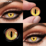 Popxstar  1 Pair Red Cosplay Witch Contact Lenses Halloween Black White Makeup Lens Crazy Party Role Playing Eye Contacts Lens