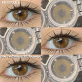 Popxstar  1 Pair Colored Contact Lenses BROWN Natural Eye Contacts Super Natural Lens Gray Color Lens Beautiful Pupils Cosmetics