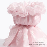 popxstar Sweets Princess Skirt Elastic Floral Yarn Pearl Silk Flower Wrapping Paper Materials Packaging Film For Flower Shop Bouquet