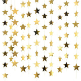 Popxstar 4M Bright Gold Silver Paper Garland Star String Banners Wedding Banner for Party Home Wall Hanging Decoration Baby Shower Favors