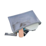 Popxstar PU Leather Zipper Storage Bag Multifunctional Outdoor Portable Coin Key Organizer Card Holder Silver Coin Purse Wallet Travel