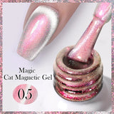 Popxstar 10ml Rainbow Purple Water Light Cat Magnetic Gel Nail Polish Shining Sliver-light Holographics Semi Permanent UV Gel
