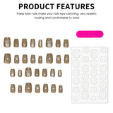 Popxstar  30Pcs Shiny Cat's Eyes False Nails Simple Short Square Press On Nails Bowknot Decor Full Cover Acrylic Stick-on Fake Nails