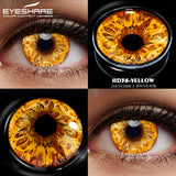 Popxstar  1 Pair yellow cosplay color contact lenses for eyes crazy Halloween cat Eye makeup Role playing Eye cosmetics red lens